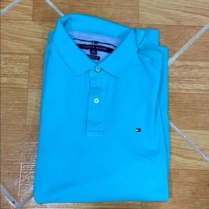 Tommy Hilfiger teal short sleeve polo shirt sz:XL✨